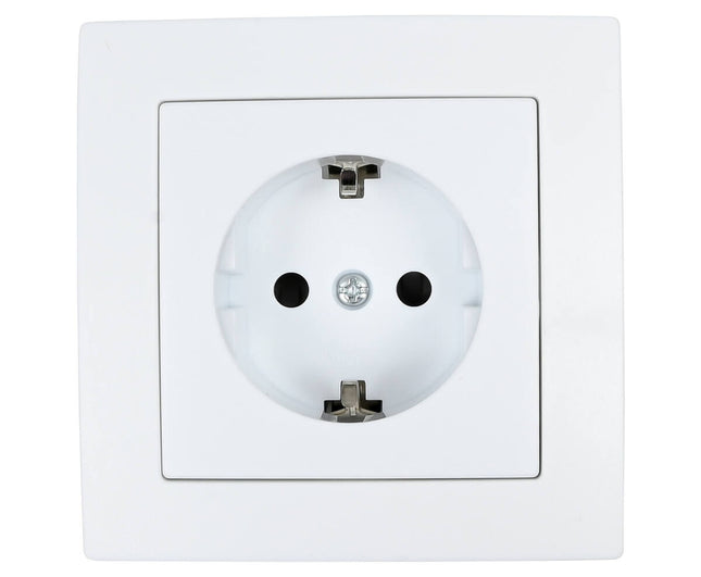 Stopcontact RA Inbouw Wit - 250VAC 16A, Compact, Voor Thuis & Kantoor