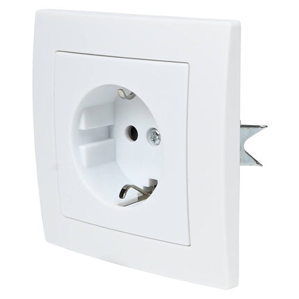 Stopcontact RA Inbouw Wit - 250VAC 16A, Compact, Voor Thuis & Kantoor