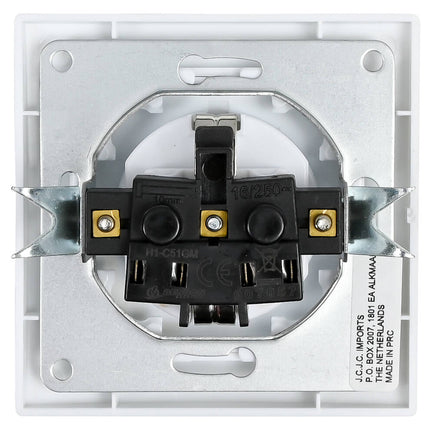 Stopcontact RA Inbouw Wit - 250VAC 16A, Compact, Voor Thuis & Kantoor