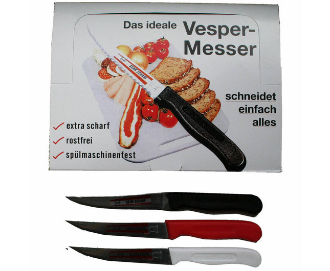 Solingen Vespermes Set: Extra scherp RVS, vaatwasserbestendig, 3 kleuren