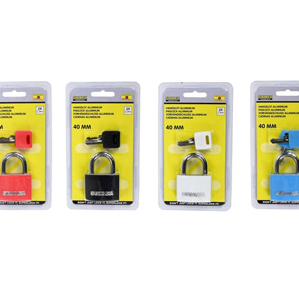 Hangslot Alu 40 mm: Licht, Kleurrijk & Veilig voor Sportscholen
