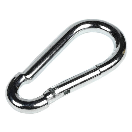 Karabijnhaak 9.5mm, 100mm lang, ideaal voor ophangen en bevestigen.