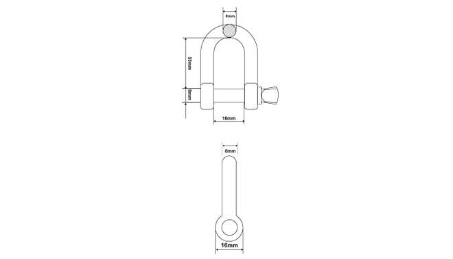 D-sluiting 8 mm 2 dlg