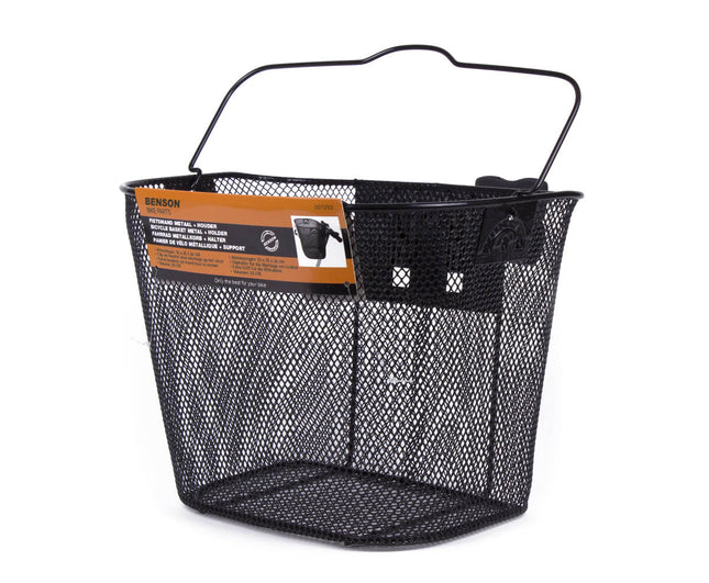 Fietsmand Metaal 34x25x26 cm, 25L, met Clip Houder voor Stuur