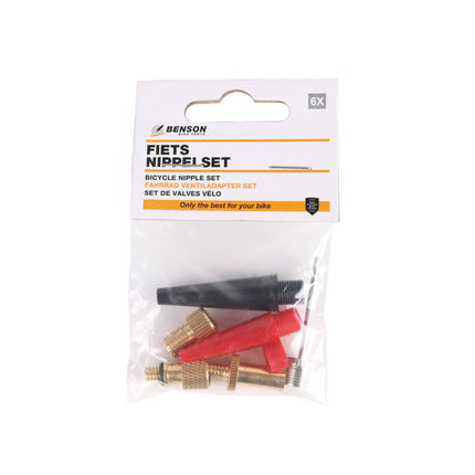 Fiets Nippelset 6-delig - Past op Standaard en Frans Ventiel