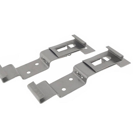 Kentekenplaat Clip 2 dlg Krt, RVS, met Schroefgaten & Veermechanisme