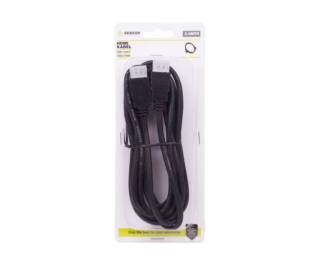 HDMI Kabel 3m - 4K30Hz, HDMI A male/male, voor TV en projector.