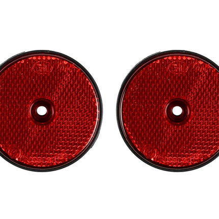 Rode Reflector Set 60mm, 2 stuks, voor voertuigen, E4-gecertificeerd