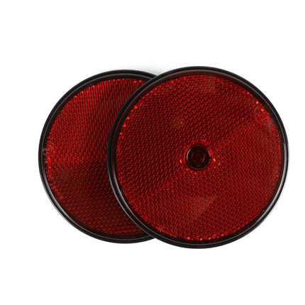 Ronde Rode Reflector 85 mm - 2 stuks, E-keur, voor voertuigen