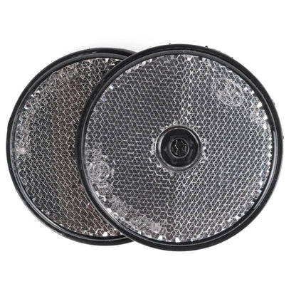 Ronde Witte Reflectoren 60mm - Set van 2, E-keur, Voor Voertuigen