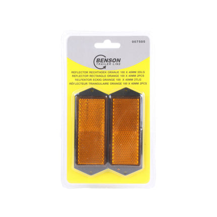 Oranje Reflector 103x40mm, Set van 2, E4-gecertificeerd, Voertuigen
