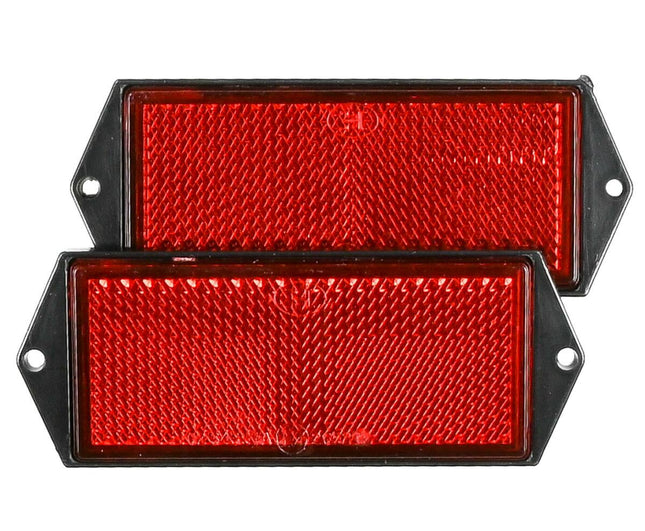 Rode Rechthoek Reflector 100x45mm - Set van 2 - E4 Gecertificeerd