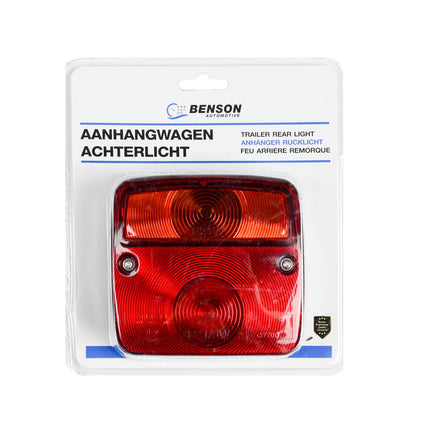 Aanhangwagen Achterlicht 110x110mm 12V E9 Keurmerk, Veiligheid Verbetert