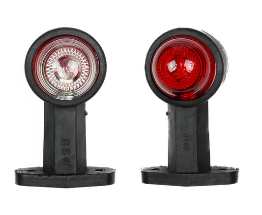 Breedtelamp 125mm Rood/Wit 12V E-Keur, Ideaal voor Aanhangers
