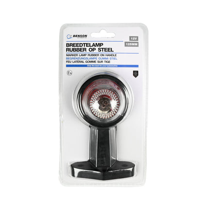 Breedtelamp 125mm Rood/Wit 12V E-Keur, Ideaal voor Aanhangers