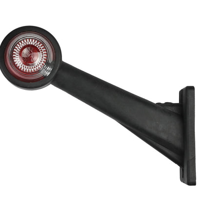 Breedtelamp 190mm Rood/Wit, 12/24V, E-Keur, Buigbare Arm