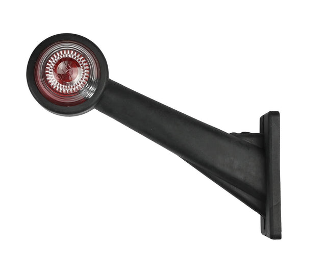 Breedtelamp 190mm Rood/Wit, 12/24V, E-Keur, Buigbare Arm