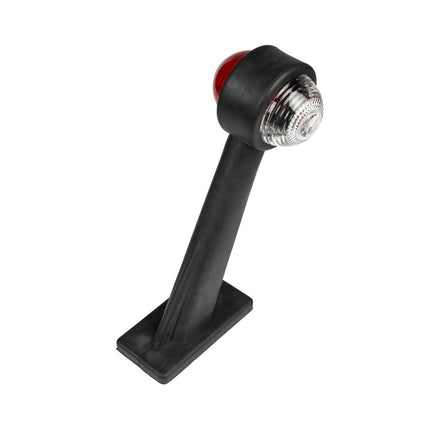 Breedtelamp 190mm Rood/Wit, 12/24V, E-Keur, Buigbare Arm