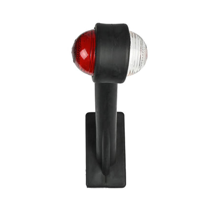 Breedtelamp 190mm Rood/Wit, 12/24V, E-Keur, Buigbare Arm