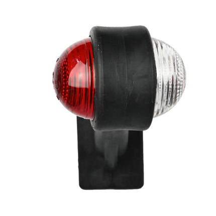 Breedtelamp 190mm Rood/Wit, 12/24V, E-Keur, Buigbare Arm