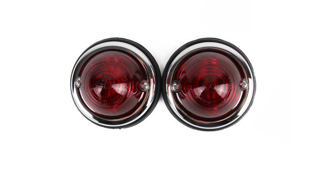 Zijlamp chrome rood 70 mm 2 dlg E9