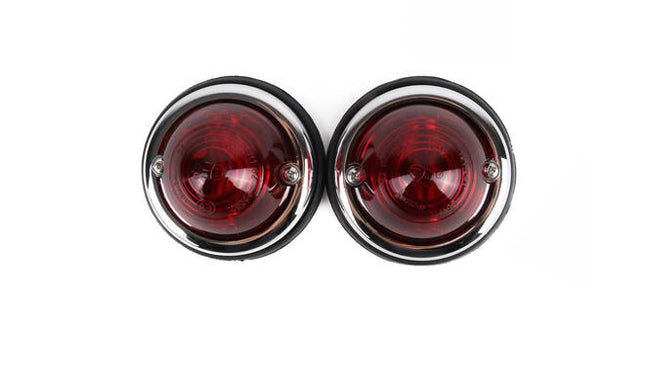 Zijlamp 70mm Rood Chrome, Set van 2, E9 Gecertificeerd