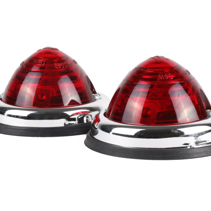 Zijlamp chroom rood 70 mm 2 dlg E9