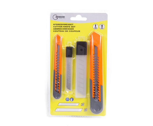 Afbreekmessen Set 9/18mm + 10 Reservemessen voor Precisiewerk