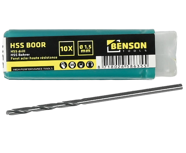 HSS Boorset 1.5 mm 10-delig - Voor precisie in metaalbewerking