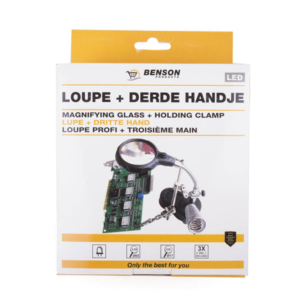 Loupe Profi 3,5x/12x met LED en Derde Handje voor Precisiewerk