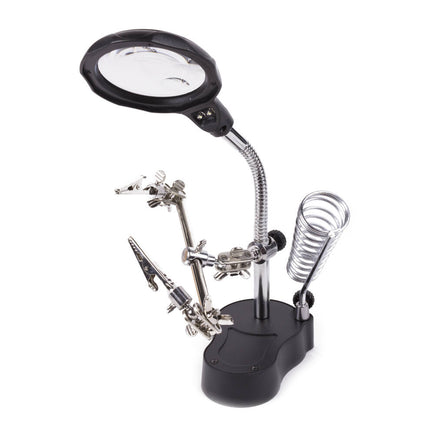 Loupe Profi 3,5x/12x met LED en Derde Handje voor Precisiewerk