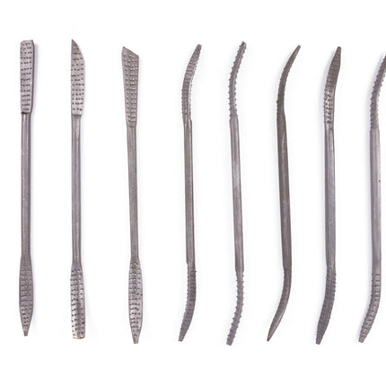 Houtraspset 8 dlg: Fijne Rasp voor Hout & Speksteen, 1/4" Breedte