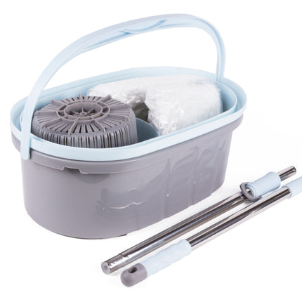 Mop + emmerset 360° spinning – Afm. Steel 120 cm, Afm. emmer 48 x 29 x 24cm, 120 cm