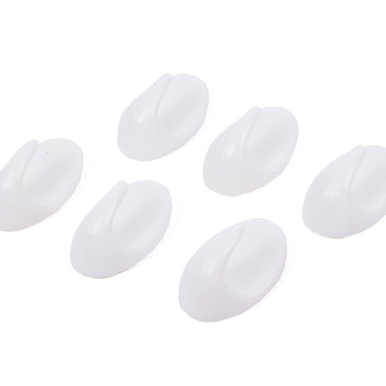 Zelfklevende Witte Handdoekhaken 6 Stuks, Compact L48xB30xH20mm