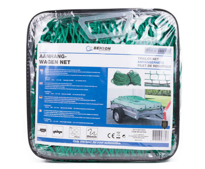 Aanhangwagen Net 3,5x1,8m met 6mm elastiek voor veilige lading.