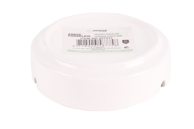 Asbak porselein wit – Diameter 10 cm, 10 cm
