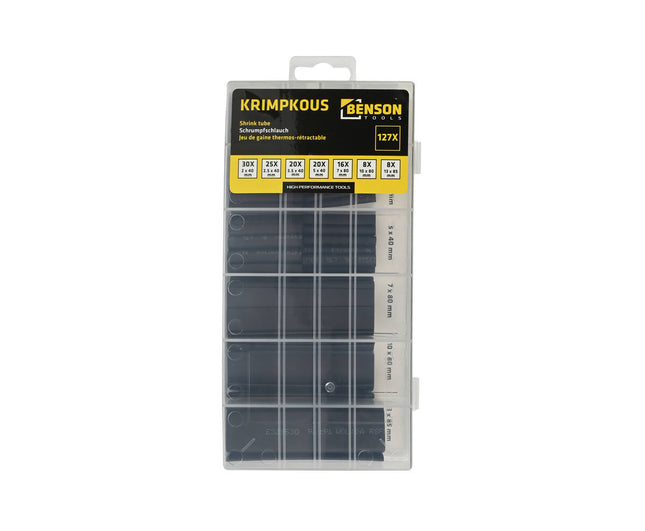 Krimpkous Set 127 dlg Zwart - Veilig Kabelbeheer tot 600V en 125°C