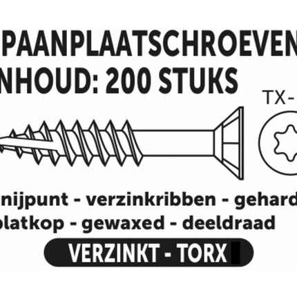 Spaanplaatschroef Torx TX-20 4.0x50mm voor houtbewerking & montage