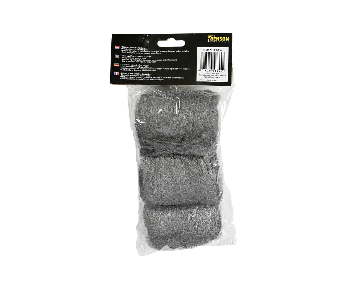 Staalwol Set 3 dlg - Polijst Hout & Herstel Metalen Eenvoudig