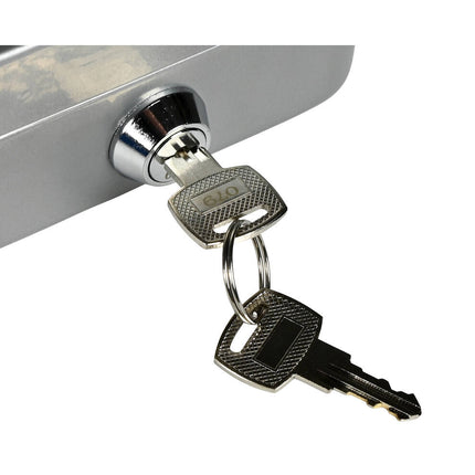 Geldkistje 115x85x55 mm met cylinderslot en 2 sleutels, draagbaar.