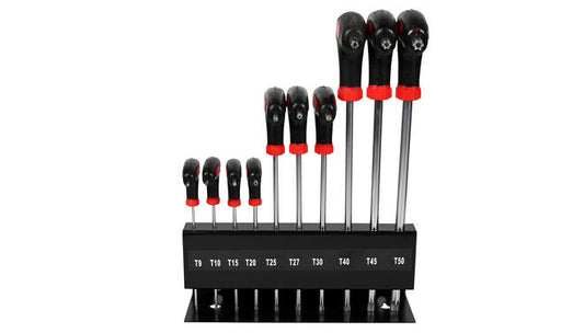 Torx t sleutelset 10 dlg met standaard