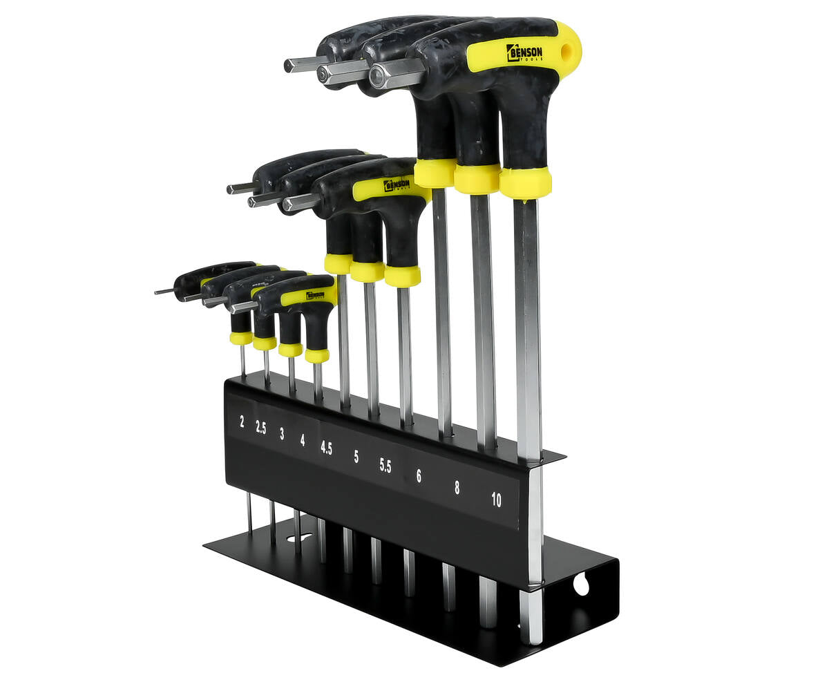 Inbusset 10-delig Cr-V: 2-10mm, ideaal voor montage en reparaties.