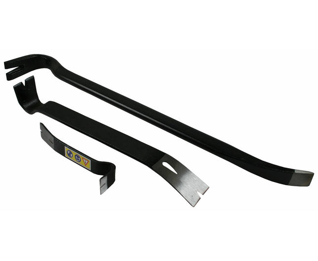 Koevoetset 3 dlg: 3 formaten, gehard staal, ideaal voor slooptaken.