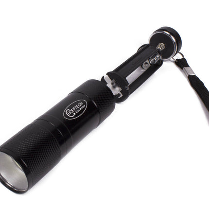 Zaklamp 1W COB Zwart, 55 lumen, 8,5x2,5 cm, ideaal voor kamperen.