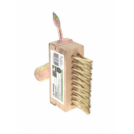 Voegenstaalborstel 3-rijen met Messinghouder voor Onkruidverwijdering