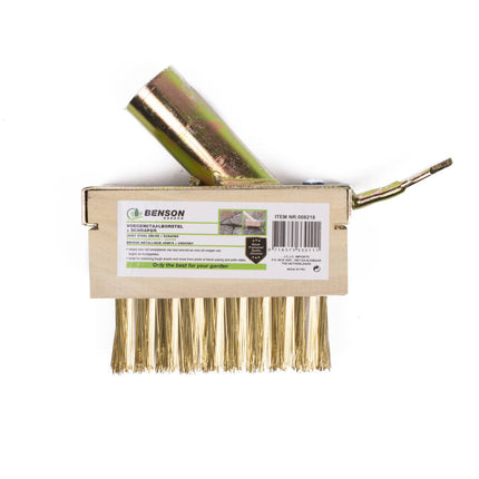 Voegenstaalborstel 3-rijen met Messinghouder voor Onkruidverwijdering
