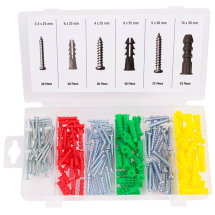 165-dlg Schroef & Plug Set, ideaal voor hout en beton montage