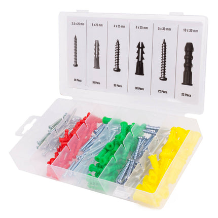 165-dlg Schroef & Plug Set, ideaal voor hout en beton montage