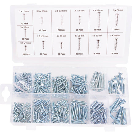 Parker Set 350 dlg: 350 stuks schroeven, ideaal voor houtbewerking.