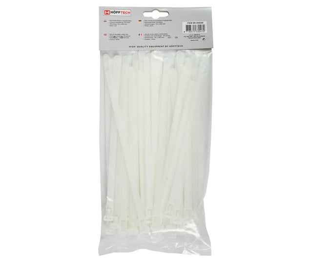 Tie Ribs 7.6x200mm Wit, 50st - Herbruikbaar Kabelbeheer Thuis/Kantoor